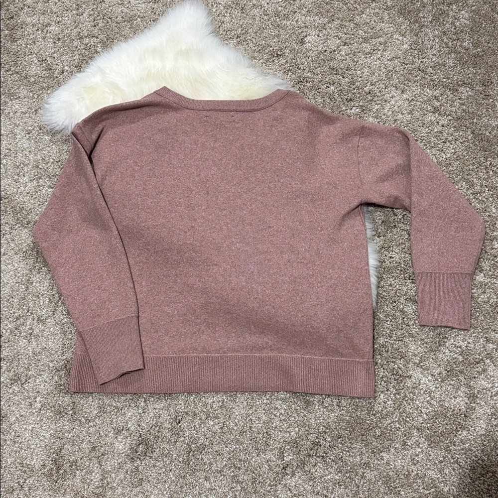 Lucky Brand Women's Dusty Rose V-Neck Sweater Size M - Picture 4 of 6